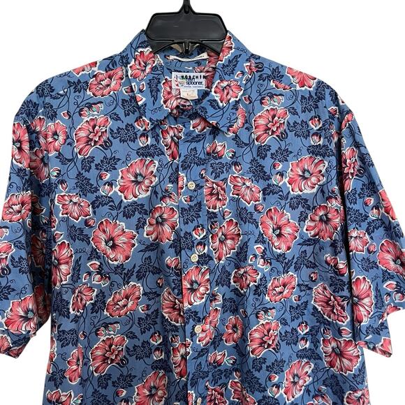 Reyn Spooner | Rare Reverse Print Aloha Hawaiian Shirt Hibiscus Egyptian Cotton - Picture 2 of 5